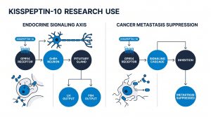Kisspeptin-10 GPR54 receptor research infographic, Next Level Pharm