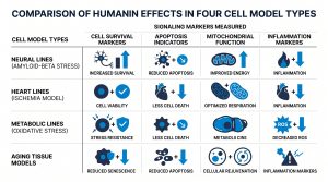 Humanin mitochondria-derived peptide research infographic, Next Level Pharm