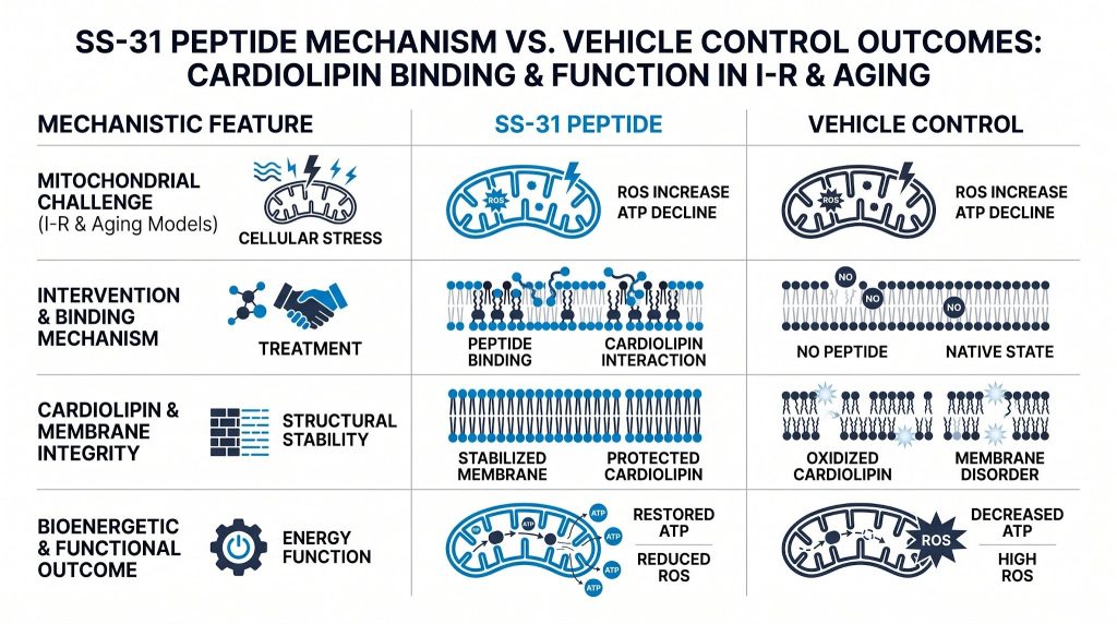 SS-31 mitochondria-targeting peptide research infographic, Next Level Pharm