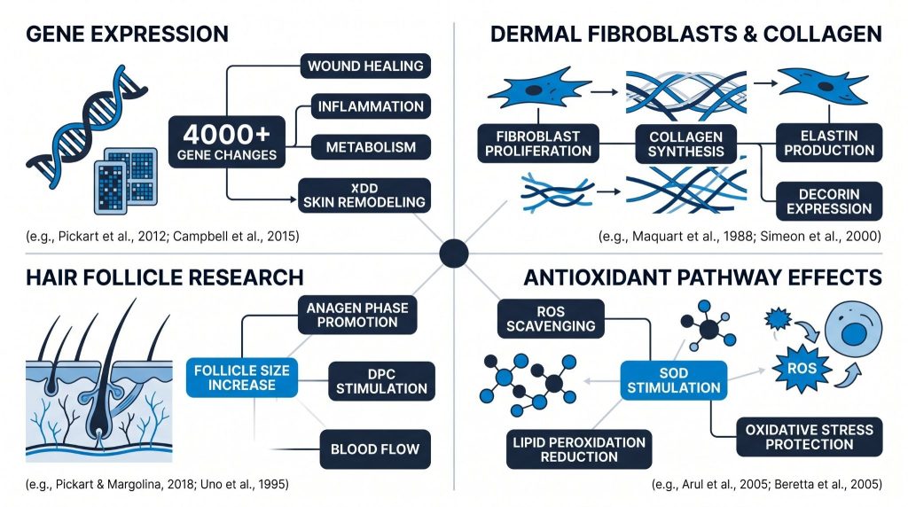 GHK-Cu peptide research findings infographic, Next Level Pharm