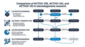 Comparison of ACTH(1-39), ACTH(1-24), and ACTH(4-10) in steroid output research