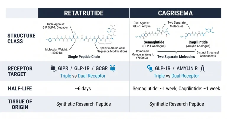 Retatrutide vs CagriSema: Triple vs Dual Receptor Research