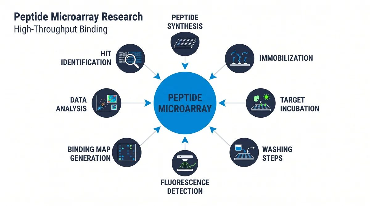 Peptide Microarray Research: High-Throughput Binding — research infographic