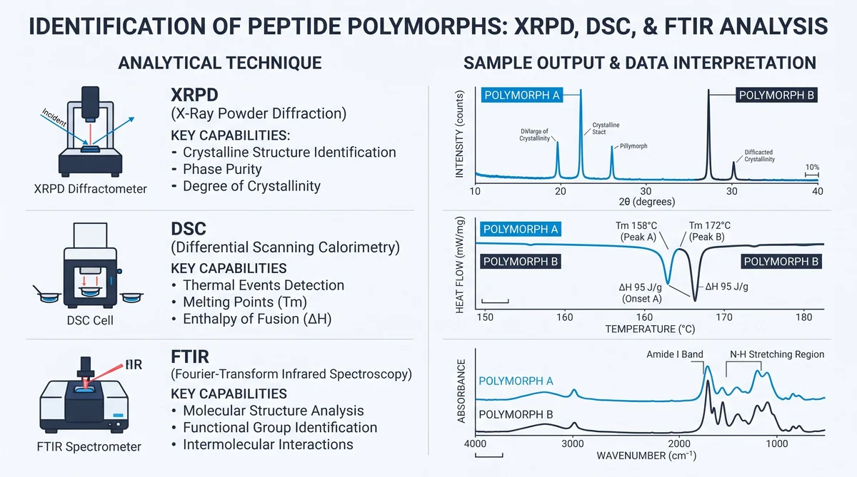 Peptide Polymorphism Research: Crystal Hydrate Forms — research infographic