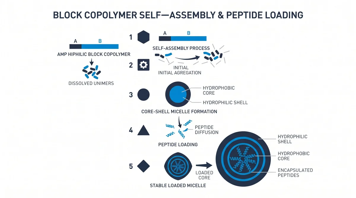Polymeric Micelle Peptide Research: Block Copolymer — research infographic